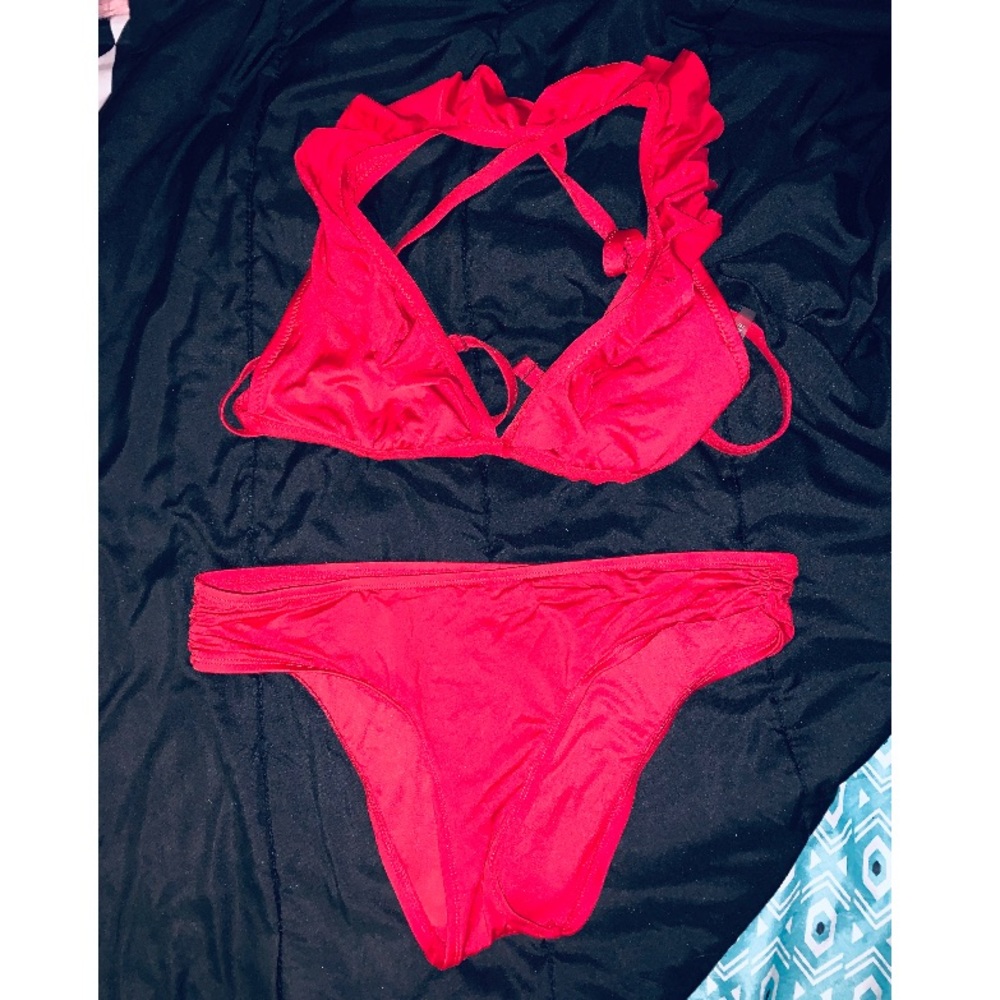 Two piece red swim suit🌸